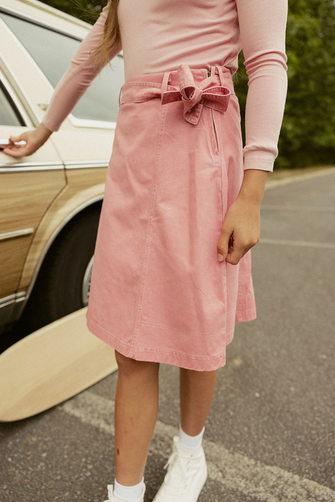 ワンピース SA SU PHI Women Mid Skirts S25510 ST 0251 Pink Fuchsia Ponte Knit A-Line Midi Skirt | Ripley Rader