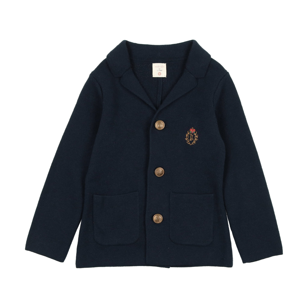 Analogie Crest Knit Blazer - Navy – The Shoppe Miami