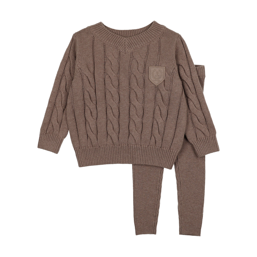 Analogie Chunky Cable Knit Set - Misty Oat Heather – The Shoppe Miami