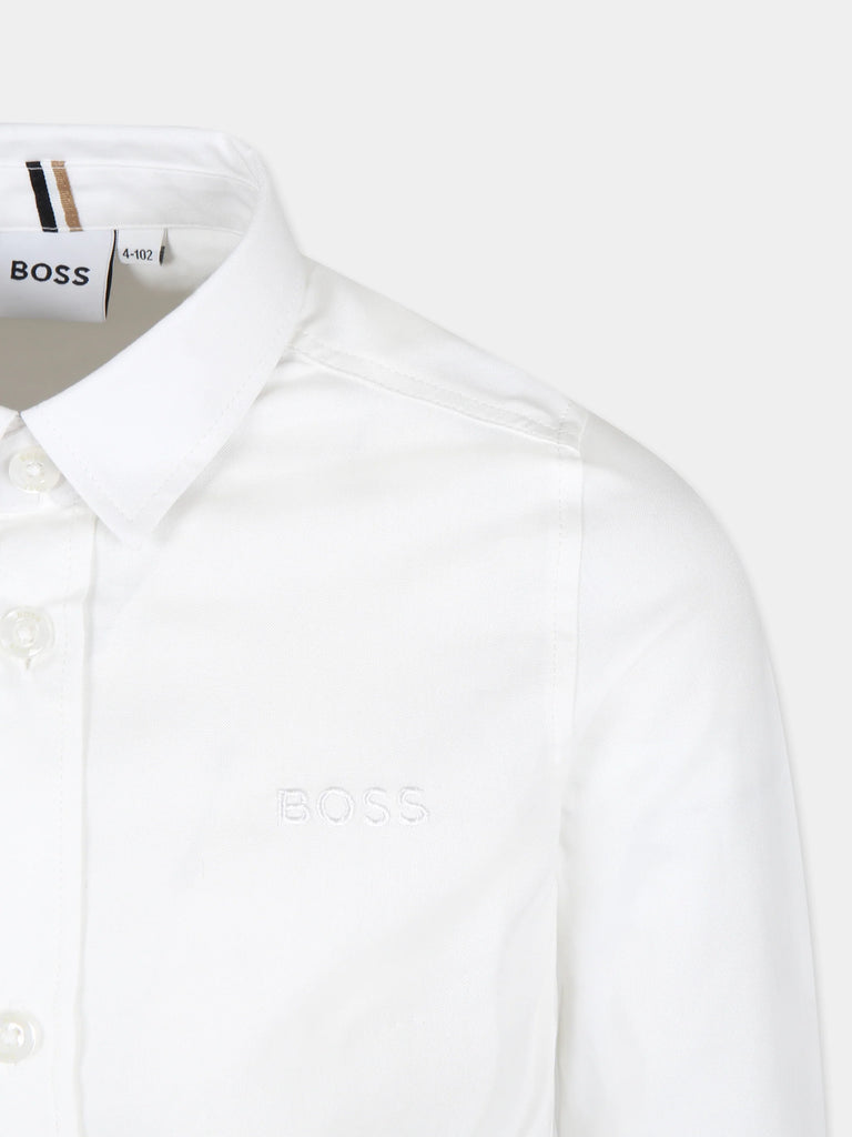 Boss | White Shirt for Boy with Logo
