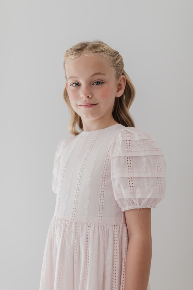 Petite Amalie Broderie Trellis Dress