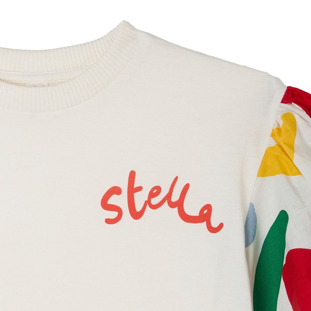 Stella McCartney White T-shirt with Flower Print Sleeves – The