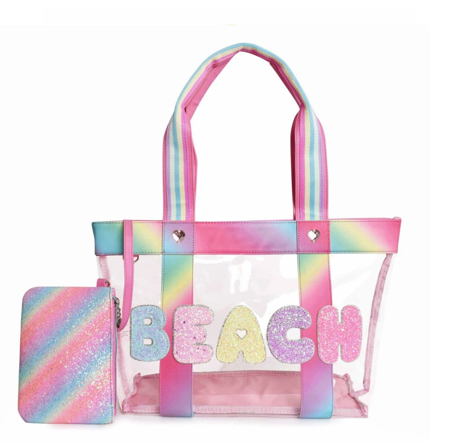 Clear Beach Tote with Pouch – The Shoppe Miami