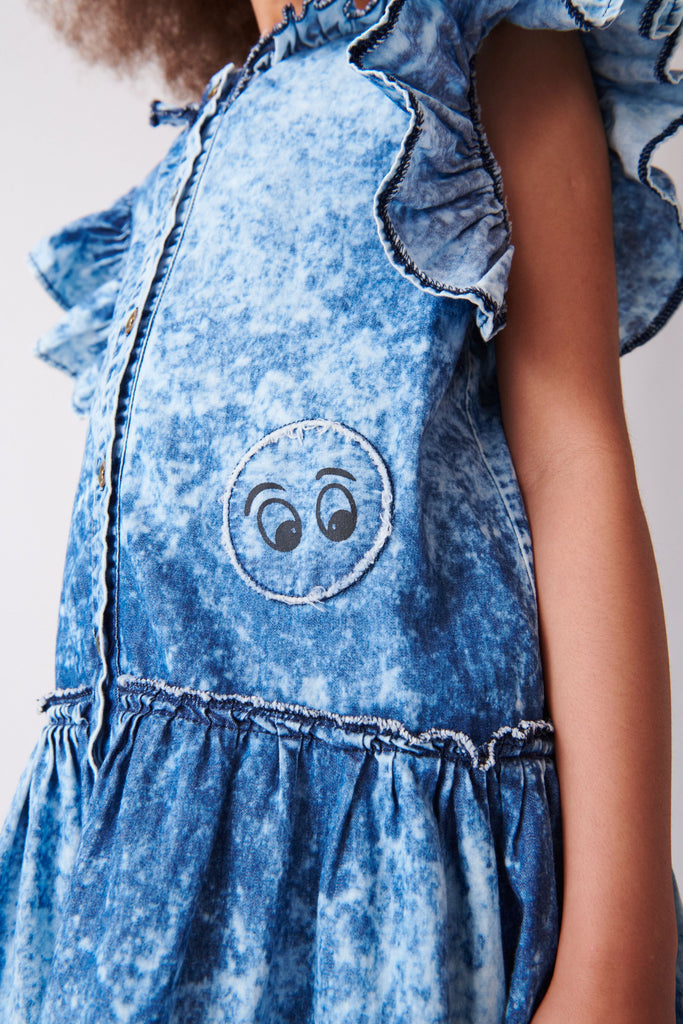 THRILL - Blue Denim Dress Dungaree - Loud Apparel