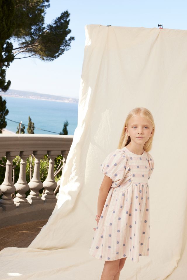 Bebe Organic Elwen Dress - Pink Petal Stripe The Shoppe Miami Bebe Organic Elwen Dress - Pink Petal Stripe The Shoppe Miami
