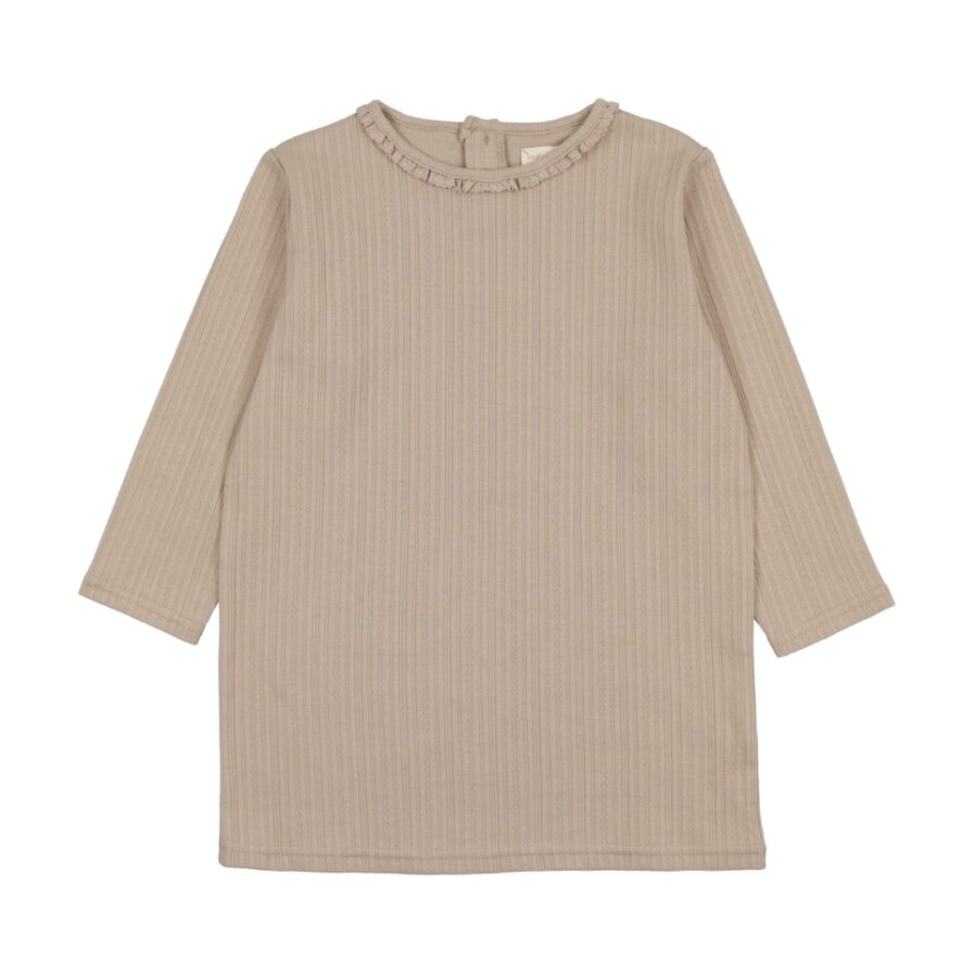 Analogie Linen Dress Three Quarter Sleeve - Cream main image 0