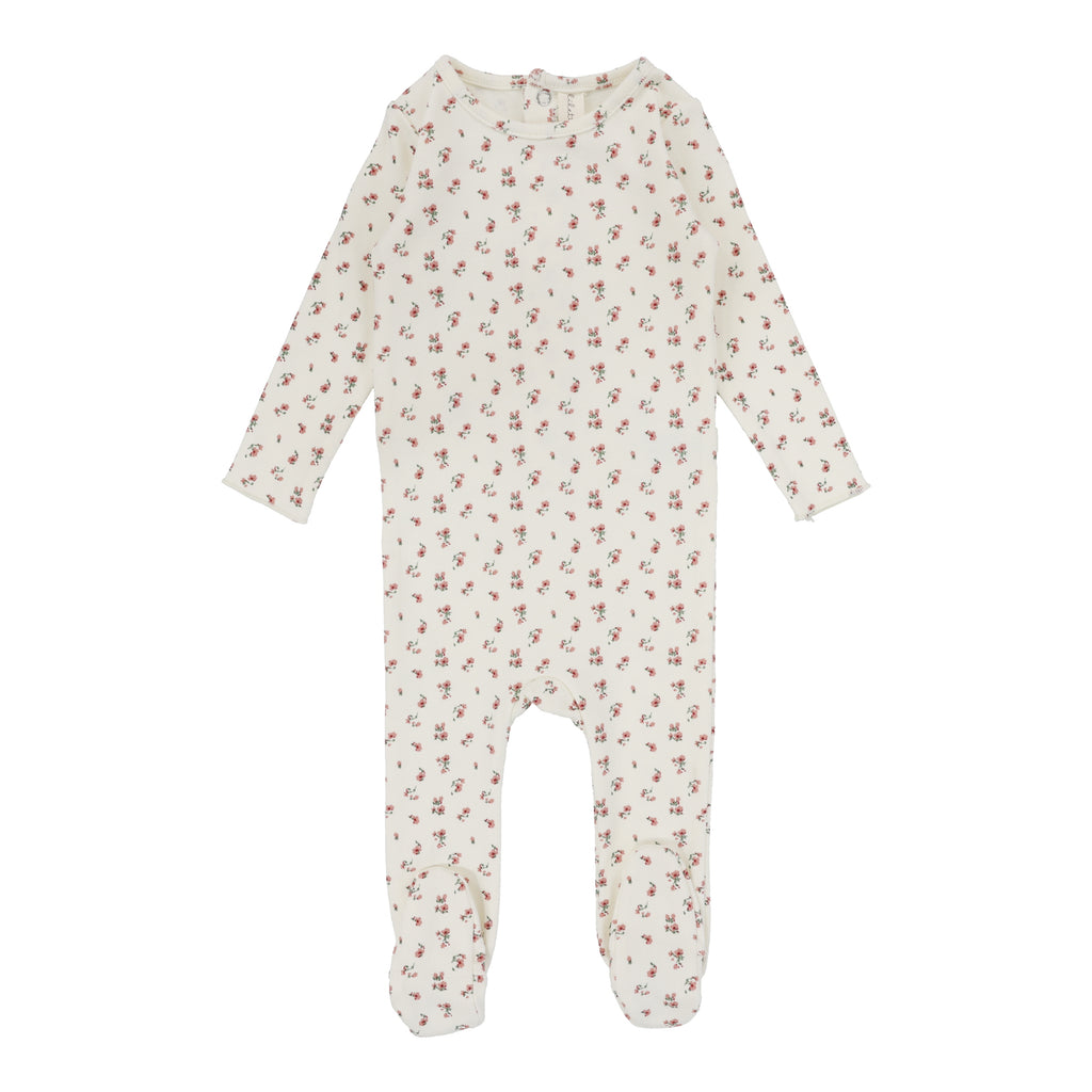 Lilette Vintage Floral Footie - Cream Lilette Vintage Floral Footie - Cream
