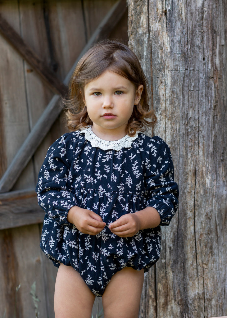 Noma Floral Baby Romper with Crochet Collar - Black – The Shoppe Miami