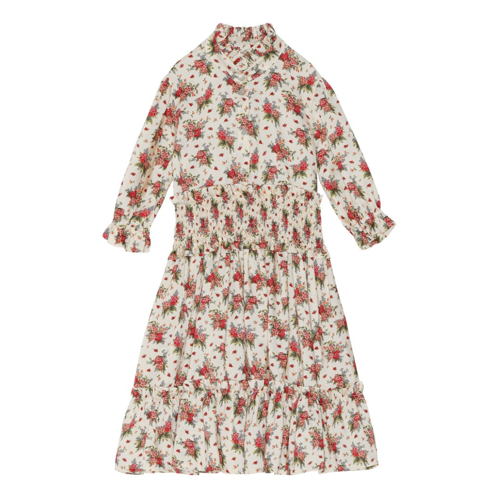 Christina Rohde Gathered Waist Flower Dress - White – The