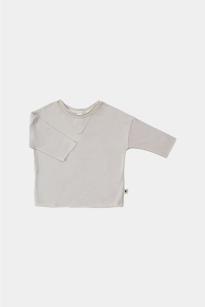 Booso Three Quarter Sleeve Simple Tee - Beige