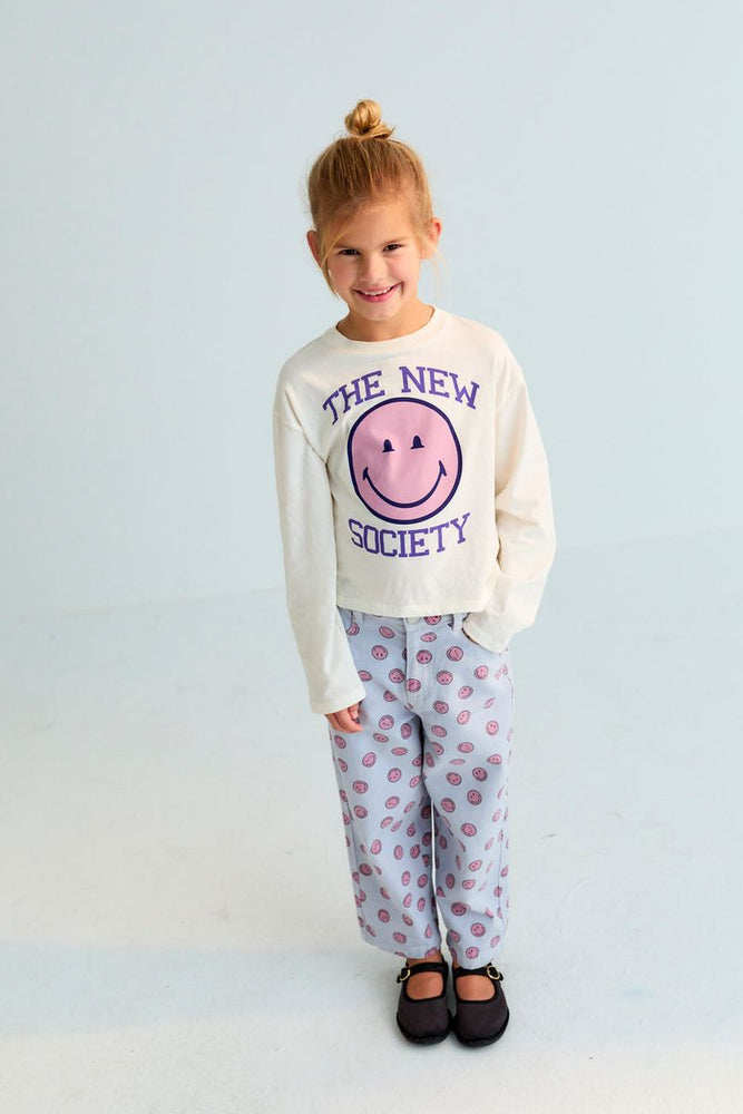 The New Society Smiley T-shirt - Moonlight White