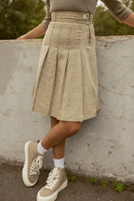 Crew Kids Half Pleat Skirt - Vintage Green