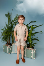 Belati Boxy Shirt and Shorts Set - Beige