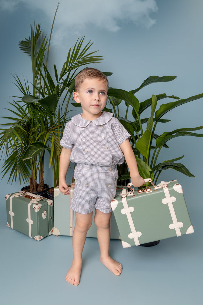 Belati Peter Pan Pleat Set - Grey