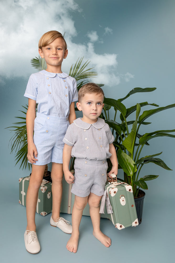 Belati Peter Pan Pleat Set - Grey