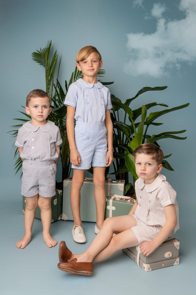 Belati Peter Pan Pleat Set - Grey