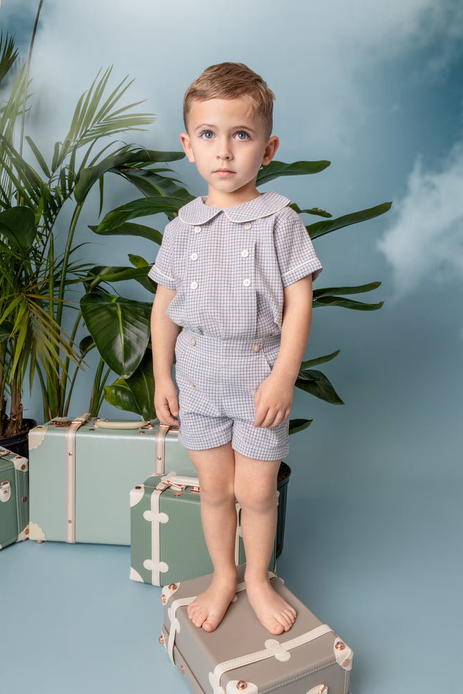 Belati Peter Pan Pleat Set - Grey