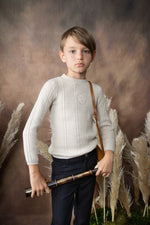 Belati Double Mock Neck Cable Knit - Ivory