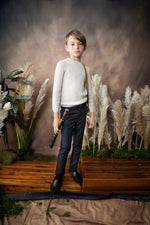 Belati Double Mock Neck Cable Knit - Ivory