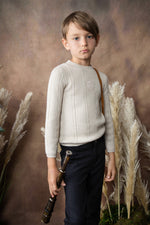 Belati Double Mock Neck Cable Knit - Ivory
