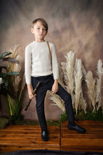 Belati Double Mock Neck Cable Knit - Ivory
