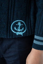 Noma Textured Knit with Neck Stripe - Teal