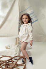 Belati Eyelet Baby Romper - Cream