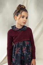 Belati Wrap Knit Cropped Cardigan - Wine