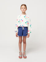 Bobo Choses Smiling Mask all over Cropped Sweatshirt