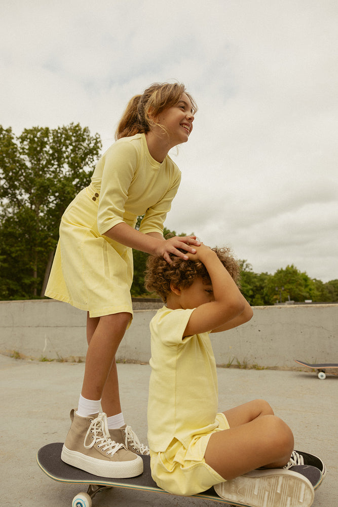 Crew Kids Jean Wash Shorts - Yellow