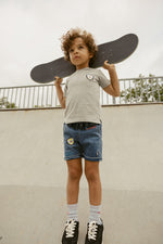 Crew Kids Stitch Patch Tee - Grey