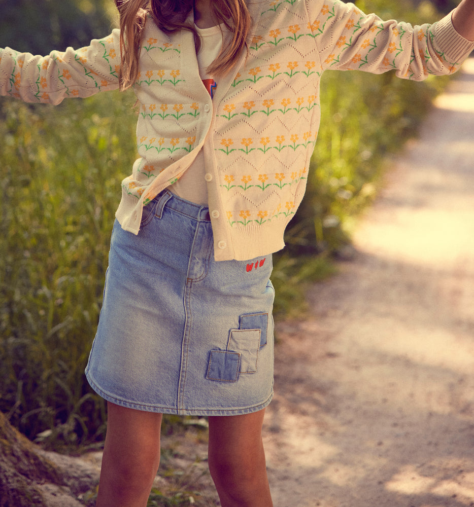 Wander & Wonder Patchwork Denim Skirt