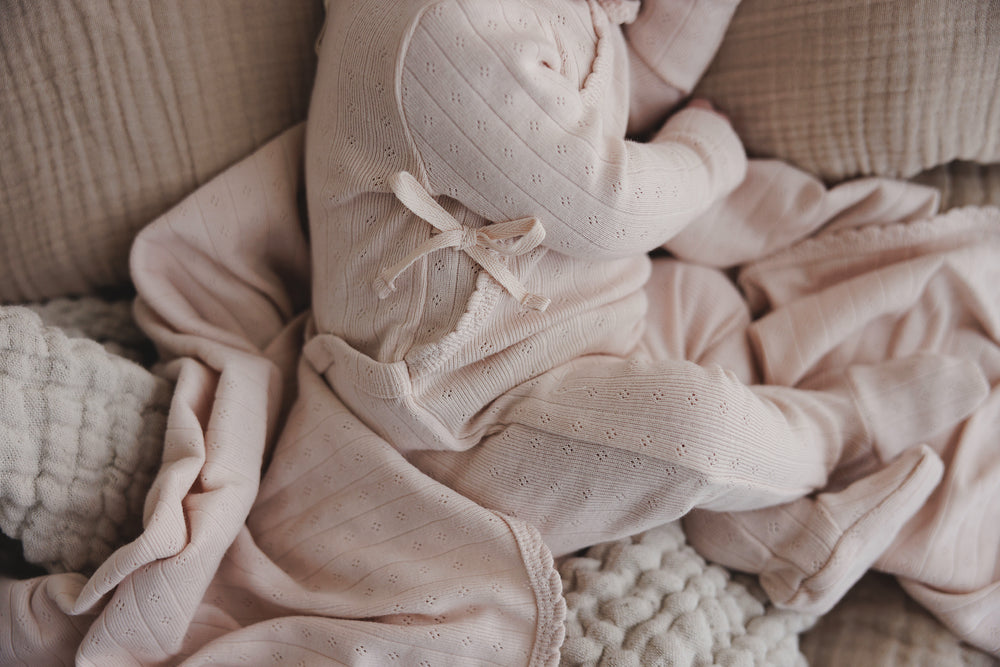 Lilette Fine Pointelle Footie Set - Shell Pink