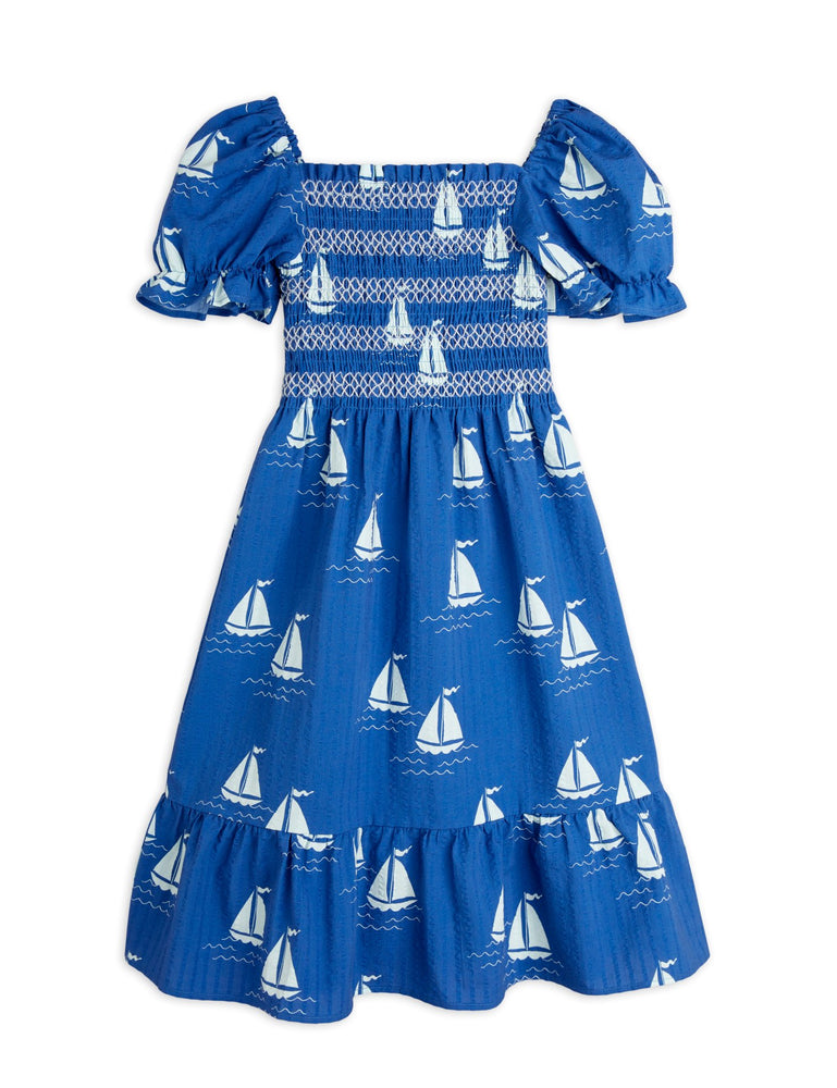 Mini Rodini Sailing Boats Woven Smock Dress
