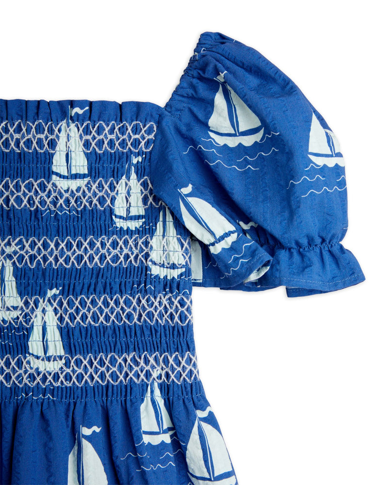 Mini Rodini Sailing Boats Woven Smock Dress