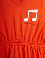 Mini Rodini Note Short Sleeve Dress - Red