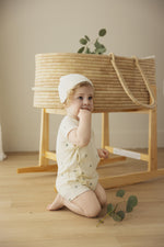 Lilette Scattered Cherry Romper - Ivory/Mint