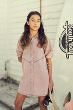 Teela Colored Denim Dress - Purple