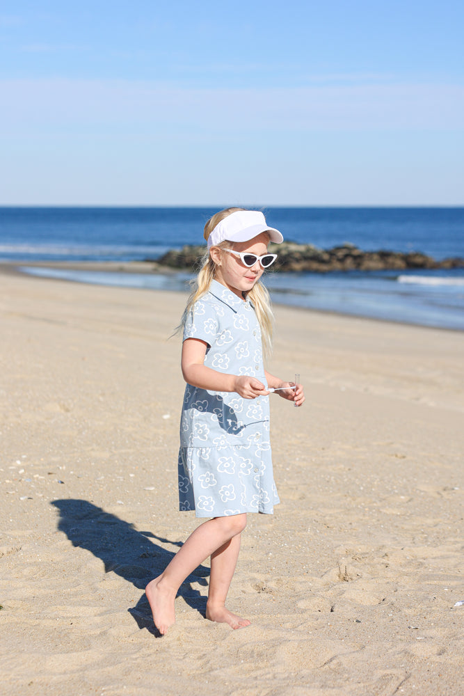 Montee Tiered Flower Dress - Blue