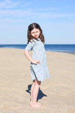 Montee Tiered Flower Dress - Blue