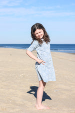 Montee Tiered Flower Dress - Blue