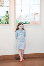 Montee Tiered Flower Dress - Blue