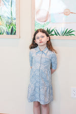 Montee Tiered Flower Dress - Blue