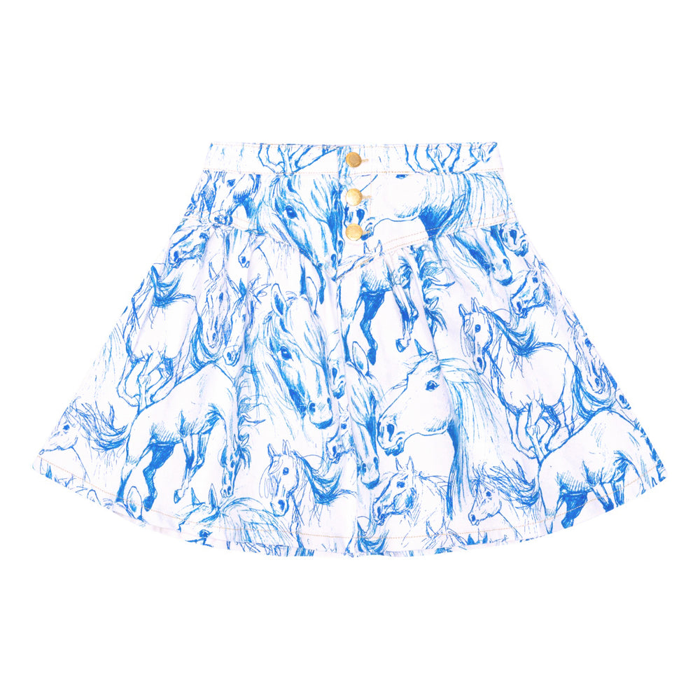 Molo Betsy Skirt - Blue Horses