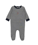 Lil Legs Striped Lounge Footie - Navy
