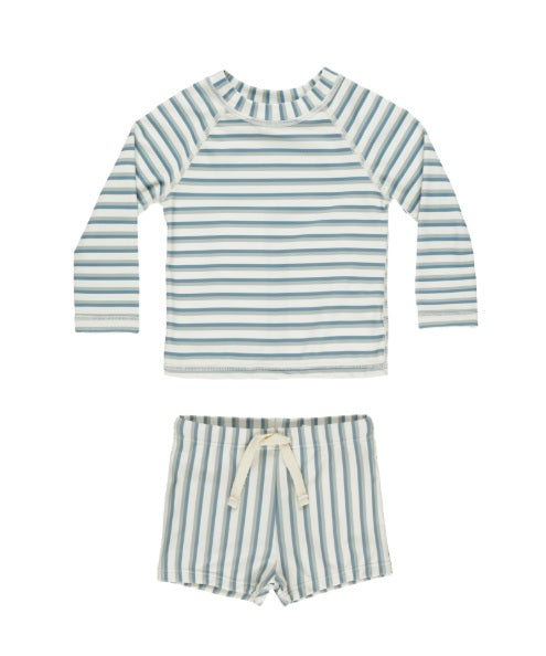 Rylee + Cru Rashguard Swim Set - Seafoam Stripe