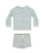 Rylee + Cru Rashguard Swim Set - Seafoam Stripe