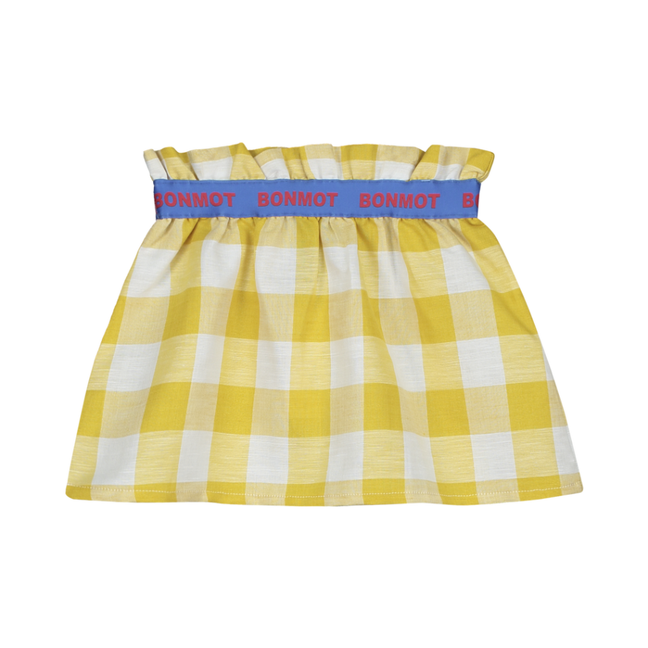 Bon Mot Check Mini Skirt - Saffron