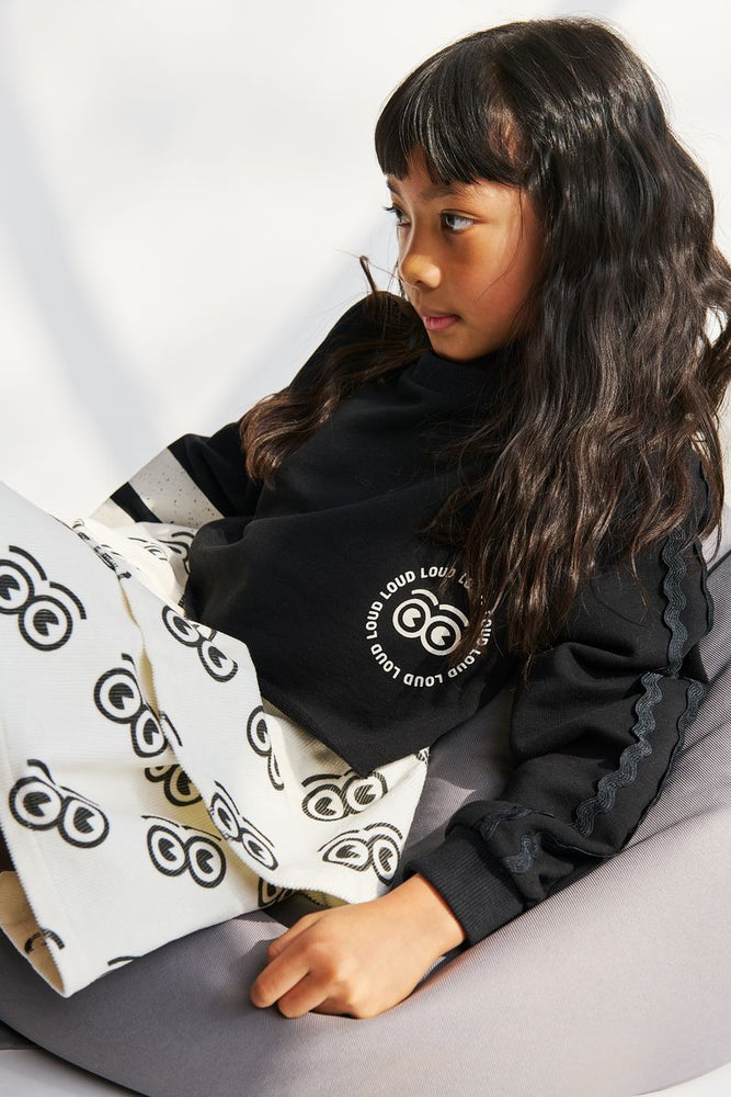 Loud Apparel Stripe Sleeve Sweater - Black