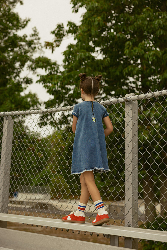 white christmas dresses Crew Kids Stitch Patch Denim Dress 8